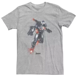 Big & Tall Marvel Avengers Endgame War Machine Paint Tee -Workout Clothes Sales Store 5292264 Athletic Heather