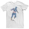 Big & Tall Marvel Avengers Endgame Captain America Graphic Tee -Workout Clothes Sales Store 5292295 White