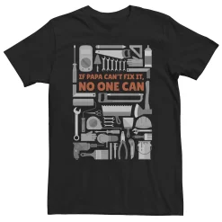 Big & Tall Father's Day "If Papa Can't Fix It, No One Can" Tools Tee -Workout Clothes Sales Store 5301584 Black