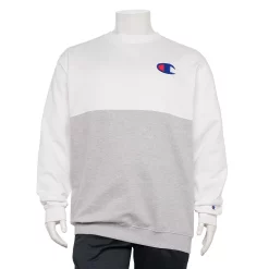 Big & Tall Champion® Colorblock Sweatshirt -Workout Clothes Sales Store 5358419 White Heather