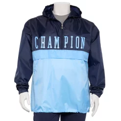 Big & Tall Champion® Collegiate Anorak Jacket -Workout Clothes Sales Store 5475973 Navy Light Blue