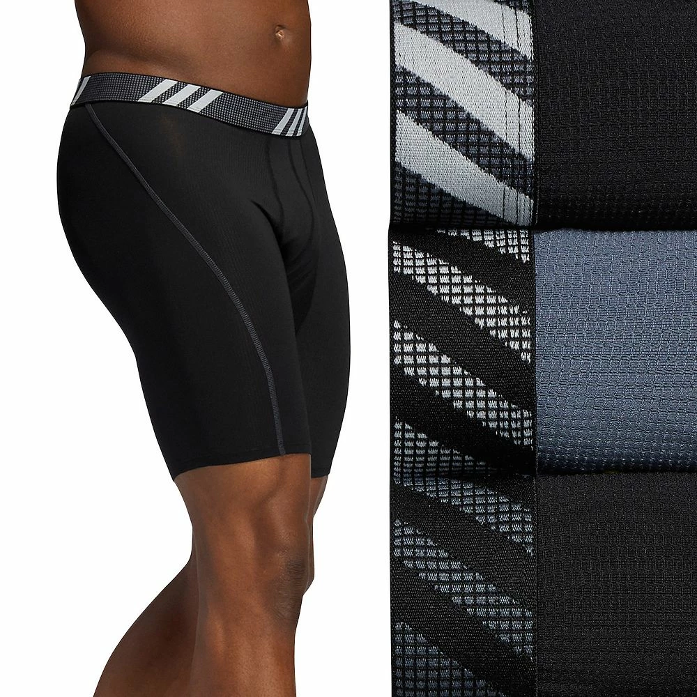 Men's adidas 3-pack Sport Performance Mesh Long-Leg Boxer Briefs 5 Men's adidas 3-pack Sport Performance Mesh Long-Leg Boxer Briefs - Image 3