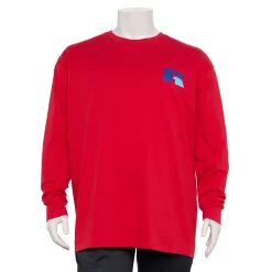 Big & Tall Russell Athletic Long Sleeve Tee -Workout Clothes Sales Store 5487323 Red