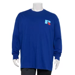 Big & Tall Russell Athletic Long Sleeve Tee -Workout Clothes Sales Store 5487323 Royal Blue