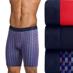 Men's Jockey® 3-pack Active Ultra-Soft Long-Leg Boxer Briefs 17 Men's Jockey® 3-pack Active Ultra-Soft Long-Leg Boxer Briefs -Workout Clothes Sales Store 5497781 Navy Red Geo
