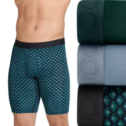 Men's Jockey® 3-pack Active Ultra-Soft Long-Leg Boxer Briefs 16 Men's Jockey® 3-pack Active Ultra-Soft Long-Leg Boxer Briefs -Workout Clothes Sales Store 5497781 Silver Geo Black Green