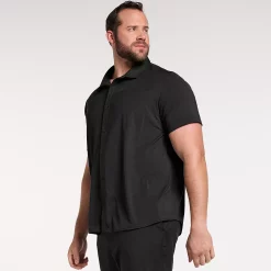 Big & Tall FLX Dynamic Comfort Button-Down Shirt -Workout Clothes Sales Store 5505495 Mineral Black