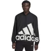 Men's adidas AEROREADY Essentials Giant Logo Woven Windbreaker -Workout Clothes Sales Store 5517829 Black
