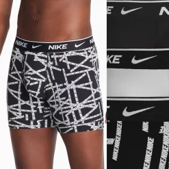 Men's Nike Dri-FIT Essential 3-pack Stretch Boxer Briefs -Workout Clothes Sales Store 5518388 Black Gray Black