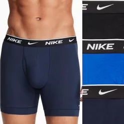 Men's Nike Dri-FIT Essential 3-pack Stretch Boxer Briefs -Workout Clothes Sales Store 5518388 Navy Blue Black
