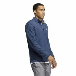 Men's adidas 3-Stripes Quarter-Zip Pullover Top -Workout Clothes Sales Store 5535416 ALT2