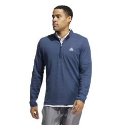 Men's adidas 3-Stripes Quarter-Zip Pullover Top -Workout Clothes Sales Store 5535416 Crew Navy