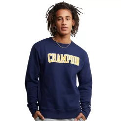 Men's Champion® Powerblend Fleece Crew Sweatshirt -Workout Clothes Sales Store 5537102 Athletic Navy