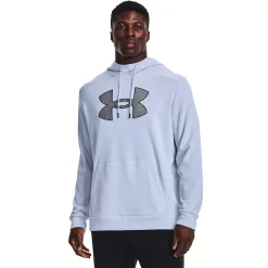 Men's Under Armour Big Logo Fleece Hoodie -Workout Clothes Sales Store 5552402 Oxford Blue