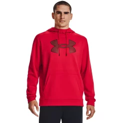 Men's Under Armour Big Logo Fleece Hoodie -Workout Clothes Sales Store 5552402 Red