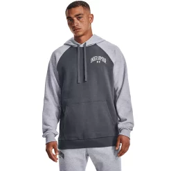 Men's Under Armour Wordmark Rival Fleece Hoodie -Workout Clothes Sales Store 5552407 Pitch Gray