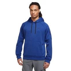 Men's Nike Therma-FIT Pullover Fitness Hoodie -Workout Clothes Sales Store 5557414 Blue Void