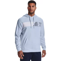 Big & Tall Under Armour Rival Fleece Graphic Hoodie -Workout Clothes Sales Store 5564228 Oxford Blue
