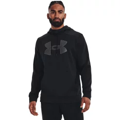 Big & Tall Under Armour Big Logo Fleece Hoodie -Workout Clothes Sales Store 5564232 Black