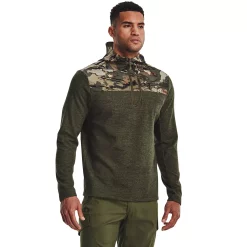 Men's Under Armour Specialist Grid Quarter Zip Hoodie -Workout Clothes Sales Store 5567935 Marine Od Green