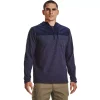 Men's Under Armour Specialist Grid Quarter Zip Hoodie -Workout Clothes Sales Store 5567935 Midnight Navy