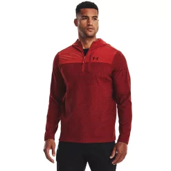 Men's Under Armour Specialist Grid Quarter Zip Hoodie -Workout Clothes Sales Store 5567935 Stadium Red