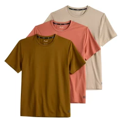 Men's FLX 3-Pack Dynamic Comfort Tee Set -Workout Clothes Sales Store 5583192 Brown