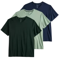 Big & Tall FLX 3-Pack Dynamic Comfort V-Neck Tee Set -Workout Clothes Sales Store 5583367 Green