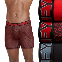 Men's Jockey 3-Pack Active Microfiber 5" Boxer Briefs -Workout Clothes Sales Store 5615201 Red Black
