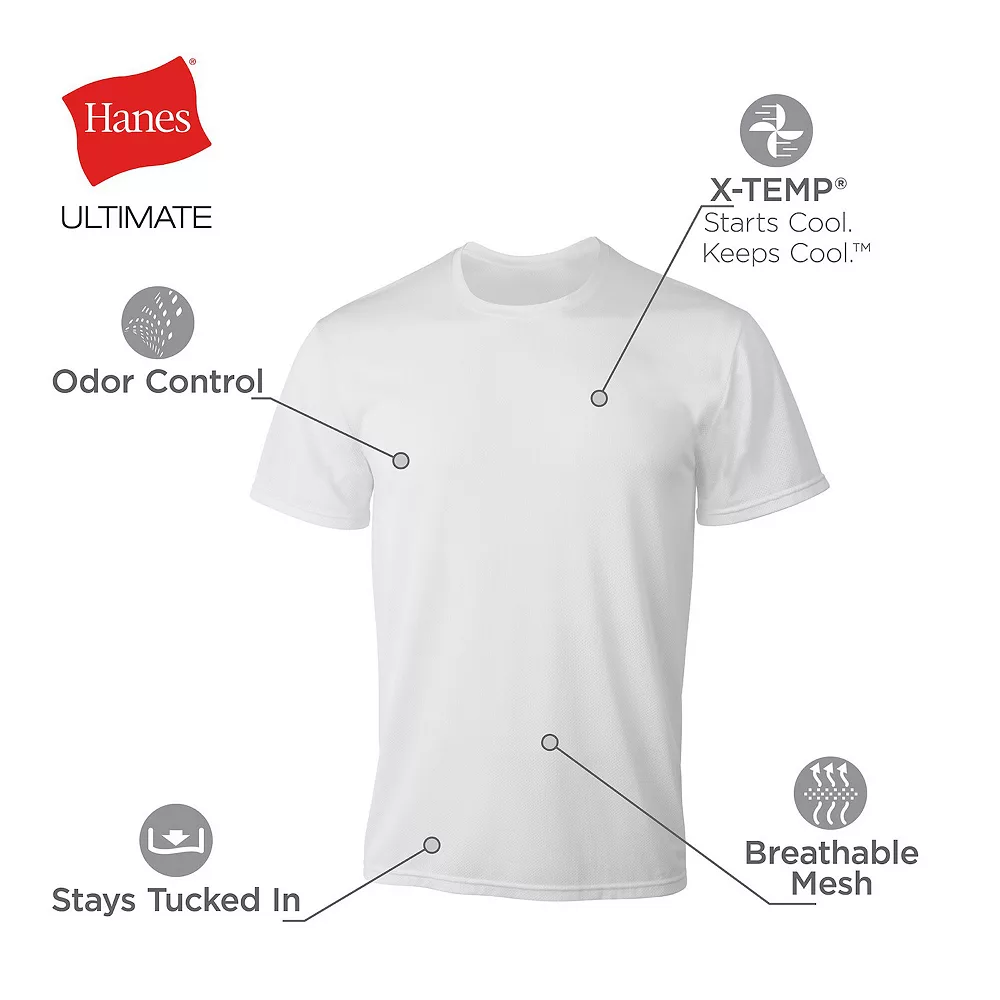 Men's Hanes Ultimate® 4-Pack X-Temp™ Mesh Crewneck Tees 5 Men's Hanes Ultimate® 4-Pack X-Temp™ Mesh Crewneck Tees - Image 3