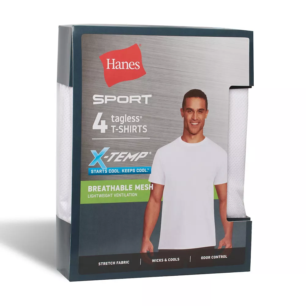 Men's Hanes Ultimate® 4-Pack X-Temp™ Mesh Crewneck Tees 6 Men's Hanes Ultimate® 4-Pack X-Temp™ Mesh Crewneck Tees - Image 4