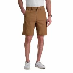 Big & Tall Haggar The Active Series Straight-Leg Flat-Front Trek Cargo Shorts -Workout Clothes Sales Store 5618887 Brown