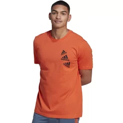 Men's adidas Essentials Brand Love Tee -Workout Clothes Sales Store 5635442 Semi Imapct Orange