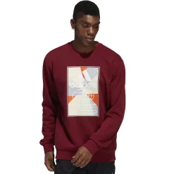 Men's adidas Graphic Fleece Sweatshirt -Workout Clothes Sales Store 5649880 Collegiate Burgundy