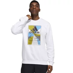 Men's adidas Graphic Fleece Sweatshirt -Workout Clothes Sales Store 5649880 White