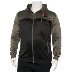 Big & Tall Champion® Full-Zip Fleece Hoodie -Workout Clothes Sales Store 5667787 Charcoal Black