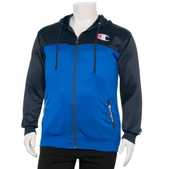Big & Tall Champion® Full-Zip Fleece Hoodie -Workout Clothes Sales Store 5667787 Navy Royal