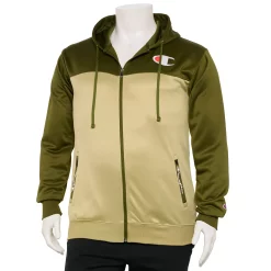 Big & Tall Champion® Full-Zip Fleece Hoodie -Workout Clothes Sales Store 5667787 Olive Khaki
