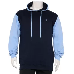 Big & Tall Champion® Colorblock Fleece Hoodie -Workout Clothes Sales Store 5667791 Navy Light Blue