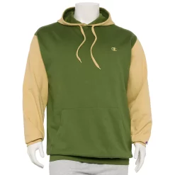 Big & Tall Champion® Colorblock Fleece Hoodie -Workout Clothes Sales Store 5667791 Olive Khaki