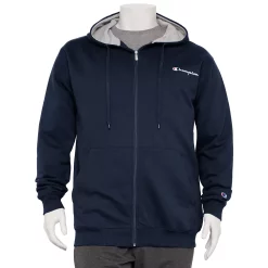 Big & Tall Champion® Powerblend Full-Zip Fleece Hoodie -Workout Clothes Sales Store 5667814 Navy
