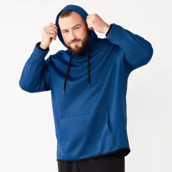 Big & Tall Tek Gear® Performance Fleece Hoodie -Workout Clothes Sales Store 5679254 Vivid Blue Black