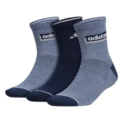 Adidas Men's Blocked Linear II 3-Pack Quarter Socks 11 Adidas Men's Blocked Linear II 3-Pack Quarter Socks -Workout Clothes Sales Store 5720070 Steel Blue Navy