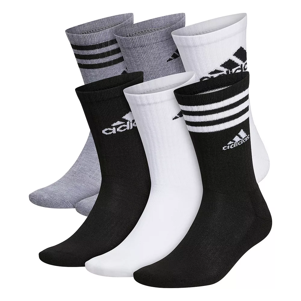 Men's adidas 6-pack Athletic Cushioned Crew Socks 3 Men's adidas 6-pack Athletic Cushioned Crew Socks