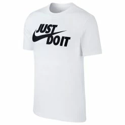 Men's Nike "Just Do It" Logo Tee -Workout Clothes Sales Store 5721511 White Black