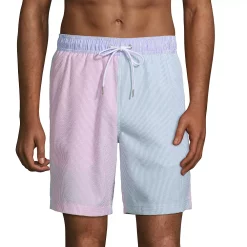 Men's Lands' End 8" Seersucker Volley Swim Trunks -Workout Clothes Sales Store 5744089 Multi Stripe Block