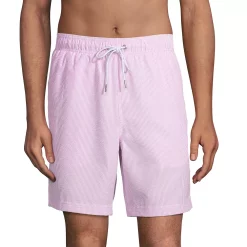 Men's Lands' End 8" Seersucker Volley Swim Trunks -Workout Clothes Sales Store 5744089 Wild Blossom Stripe