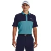 Men's Under Armour Performance 3.0 Blocked Polo -Workout Clothes Sales Store 5783427 Glacier Blue