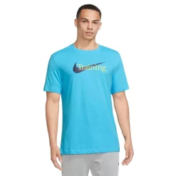 Men's Nike Dri-FIT Swoosh Training Tee -Workout Clothes Sales Store 5830842 Baltic Blue