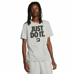 Big & Tall Nike Sportswear "Just Do It" Tee -Workout Clothes Sales Store 5832276 Dk Grey Heather